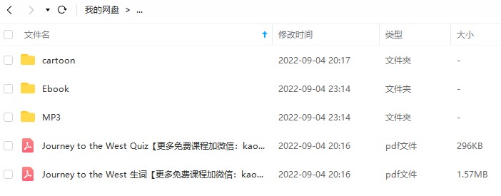 英文版四大名著之一《西游记Journey to the West》(108集MP4视频，带音频、故事书PDF、生词PDF）百度网盘下载